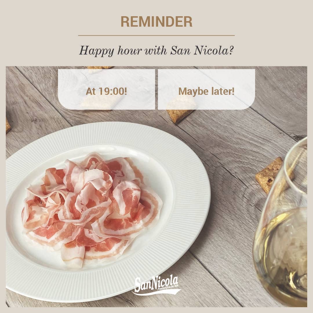 San Nicola Reminder, Happy Hour with San Nicola?