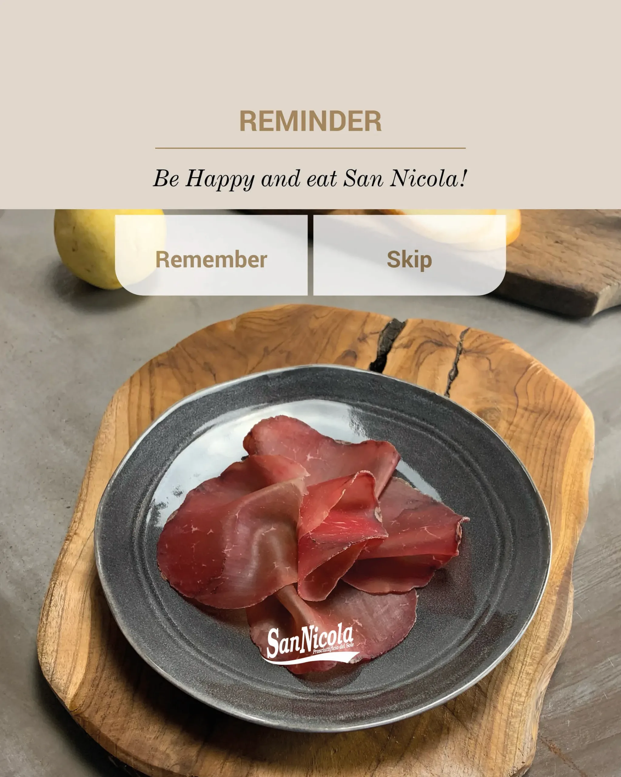 San Nicola Reminder, Be Happy.