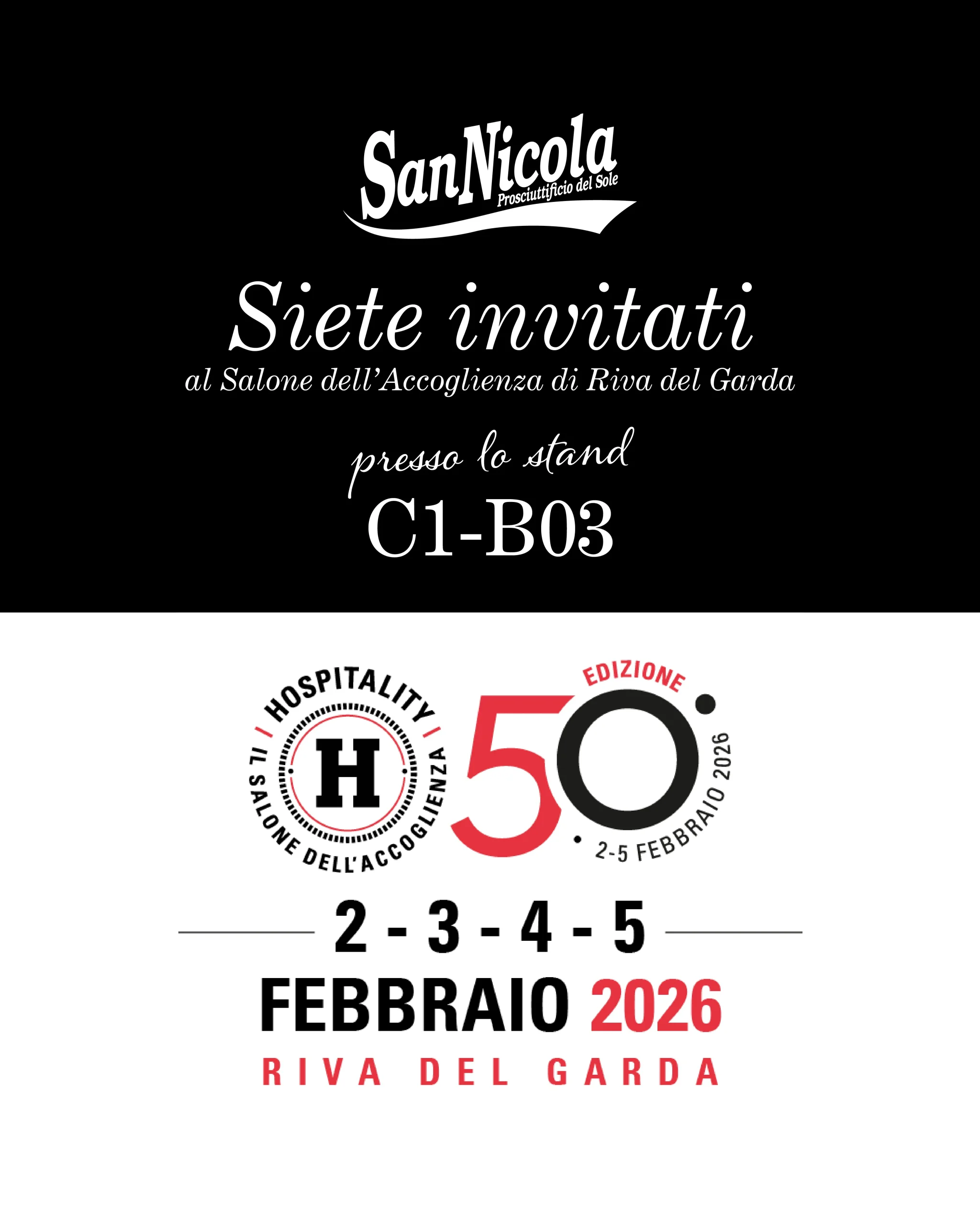 Prosciuttificio San Nicola, Hospitality Riva 2026.