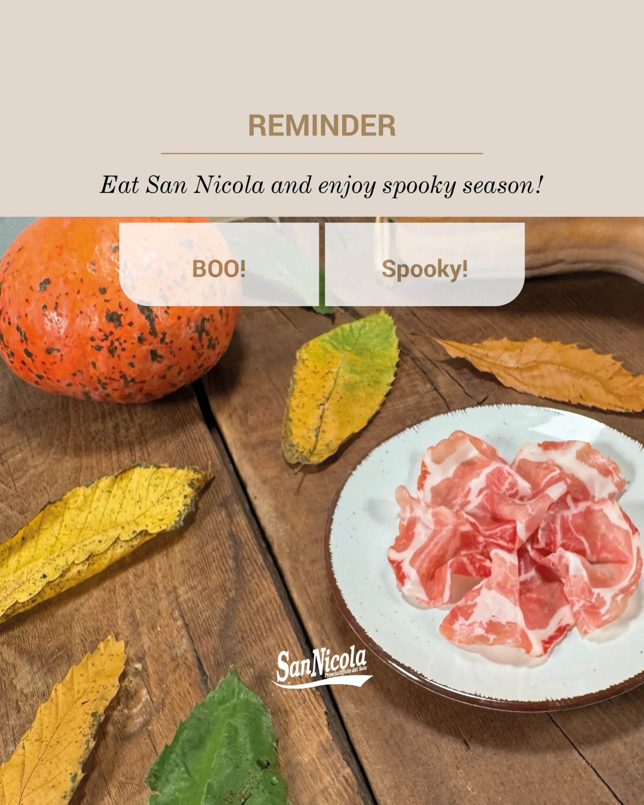 San Nicola Reminder, Enjoy Spooky Season and eat San Nicola.