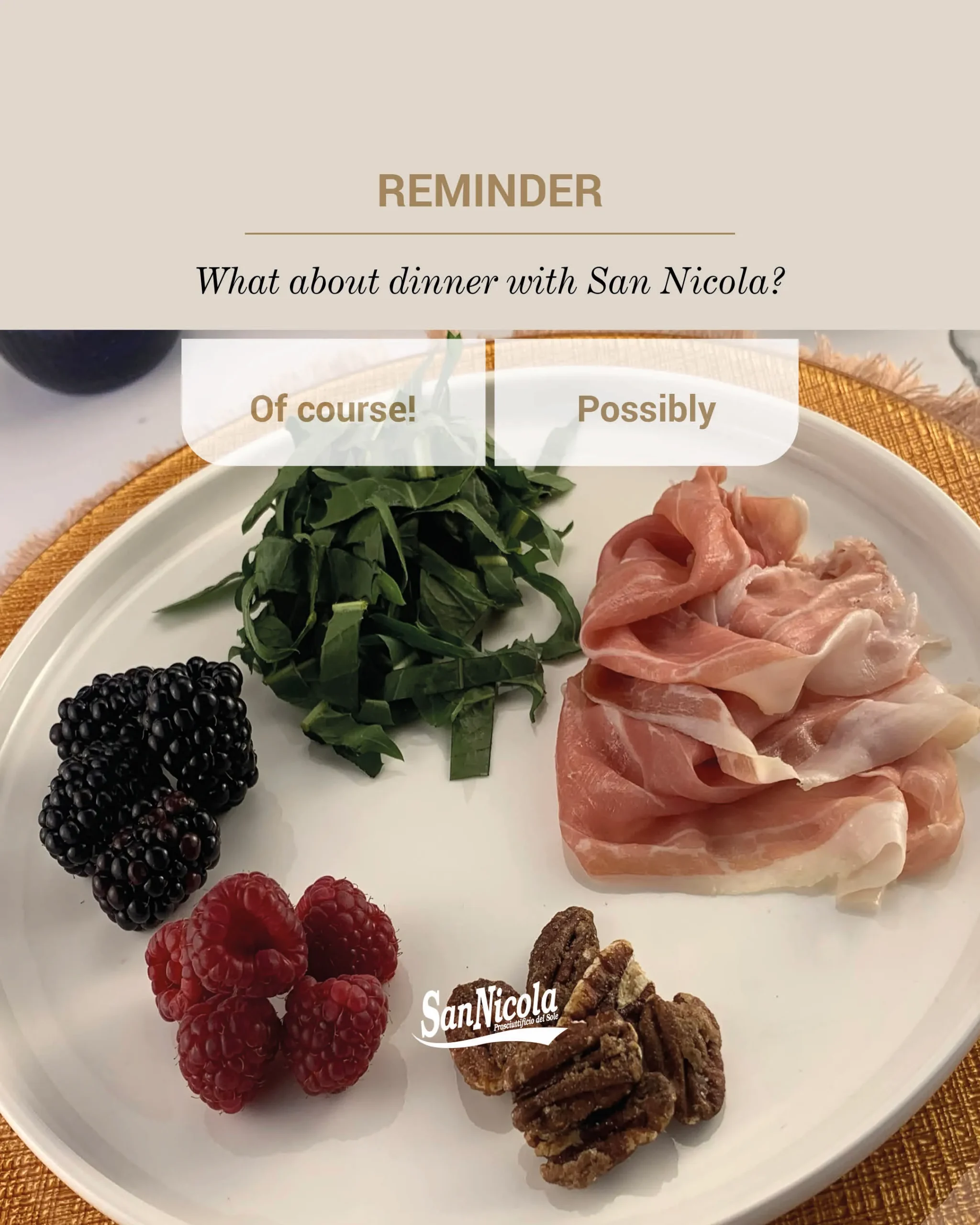San Nicola Reminder, What about dinner with San Nicola?