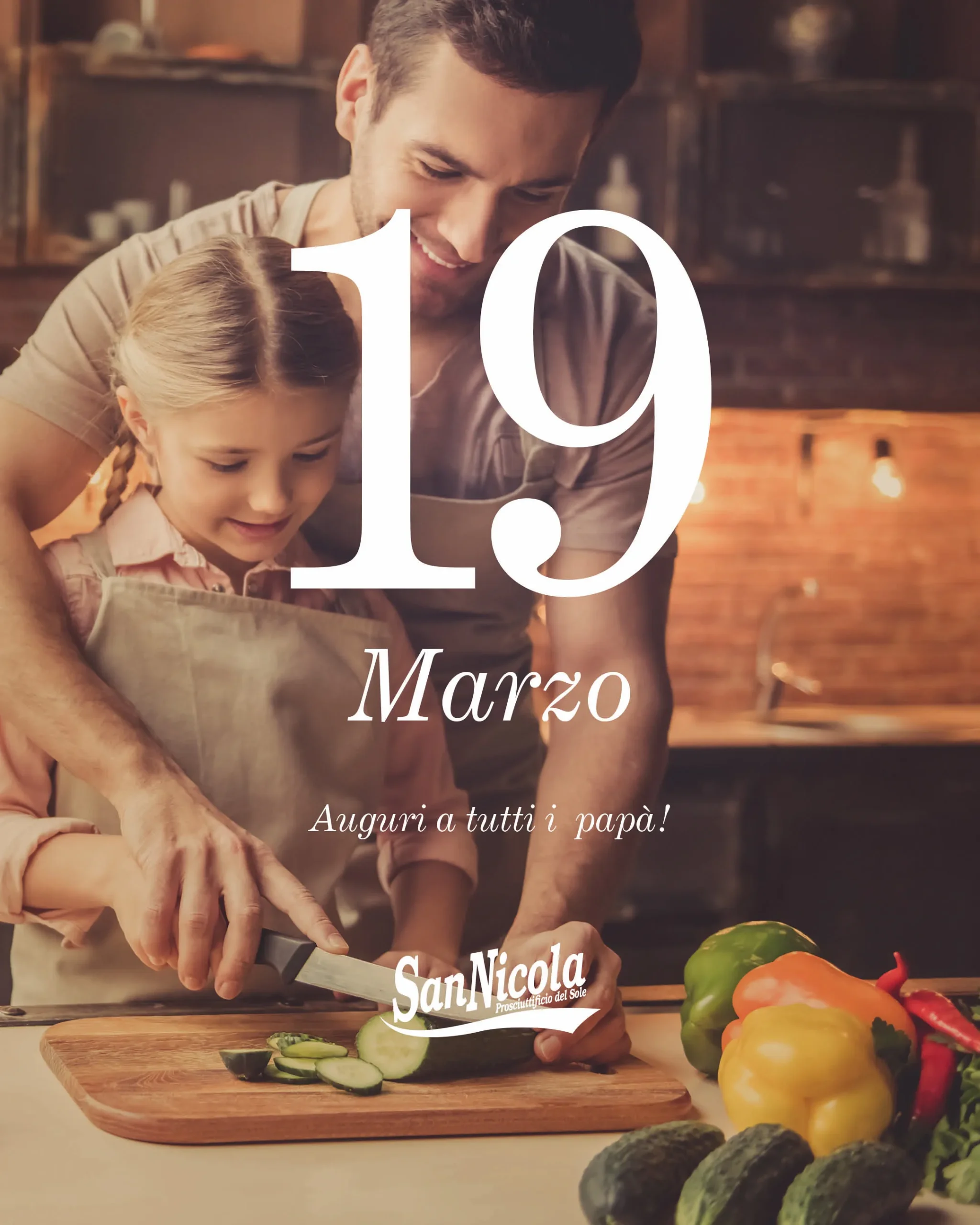 Papà con figlia che cucinano insieme.